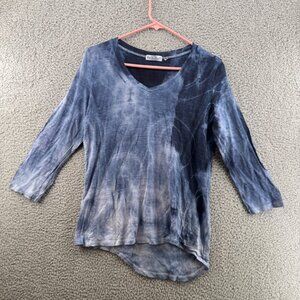 Habitat Womens Tie-Dye V-Neck 3/4 Sleeve Top Medium